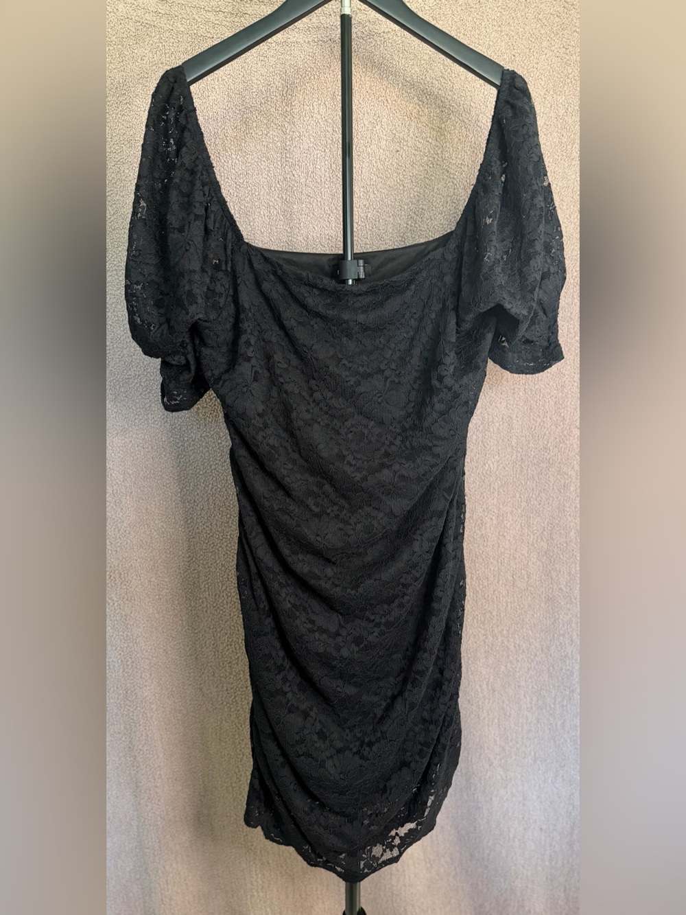 Express XL Black Floral Lace Dress Stretch Lined Sleeveless Cocktail Party